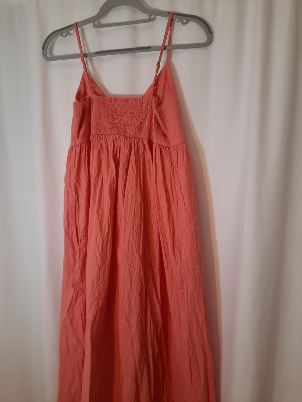 Girls' Coral Pink Maxi Sundress with Smocked Bodice